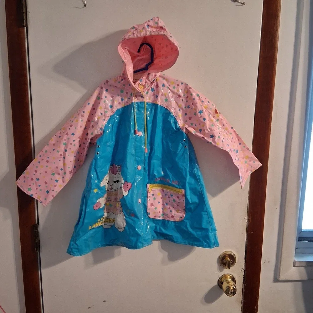 Baby Lamb Chop Shari Lewis Girls Raincoat Rain Jacket‎ 6 HTF Fair